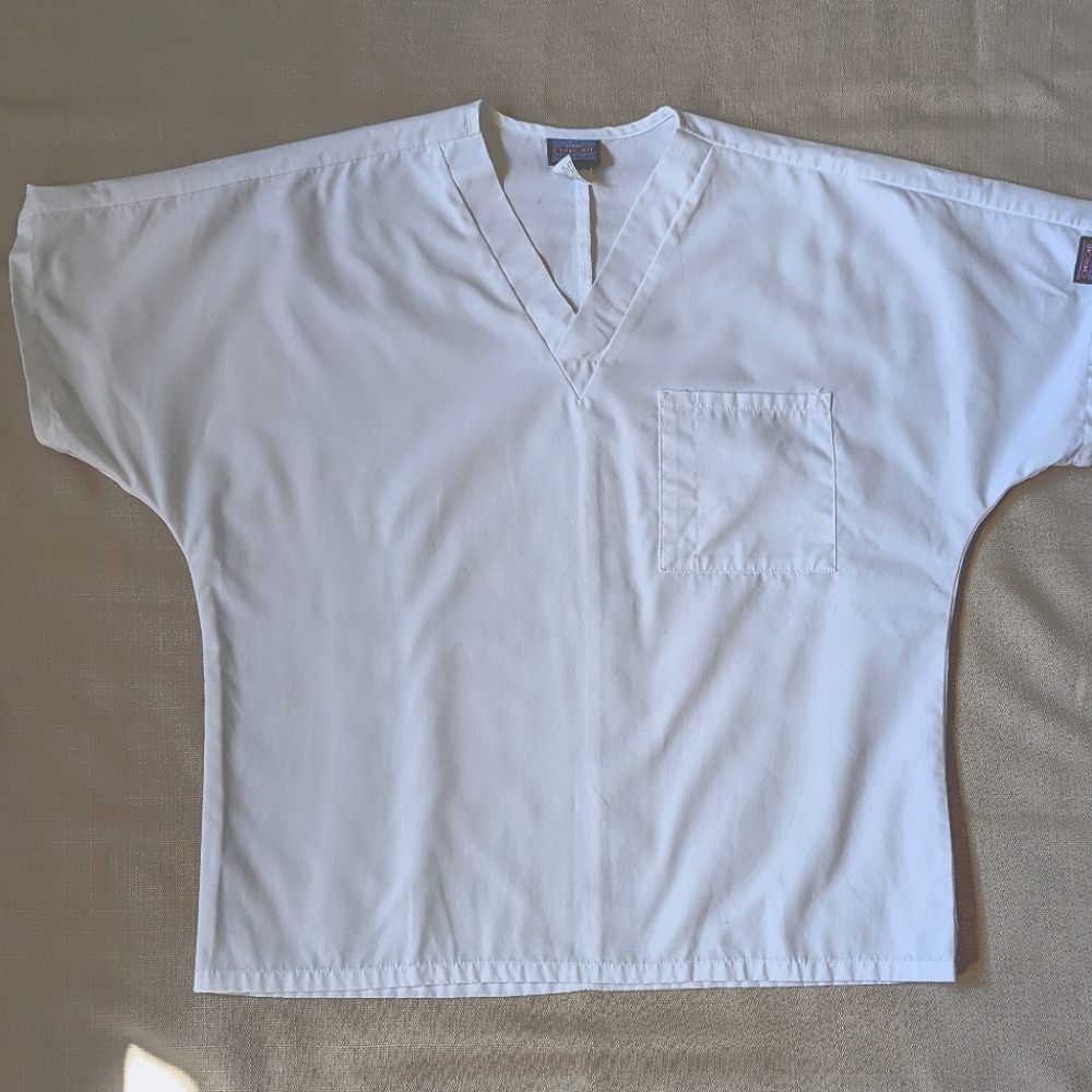 Cherokee Authentic Work wear White Scrub Top